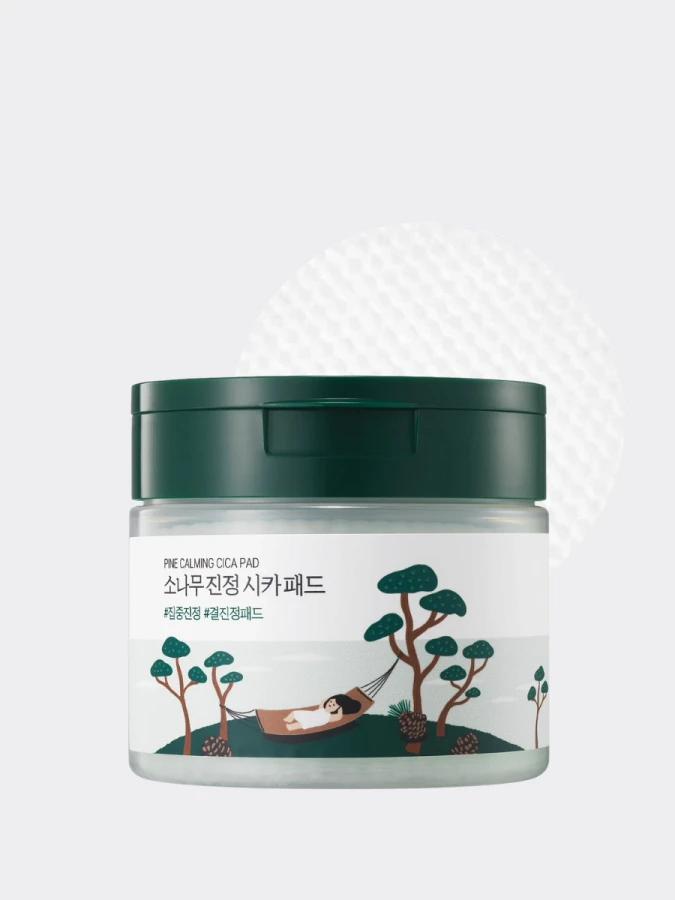 Противовоспалительные тонер-диски для лица с экстрактом сосны и центеллы Round Lab Pine Calming Cica Pad