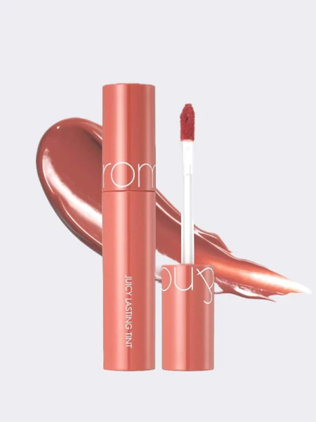 Сочный глянцевый тинт для губ в ореховом оттенке rom&nd Juicy Lasting Tint 10 Nudy Peanut