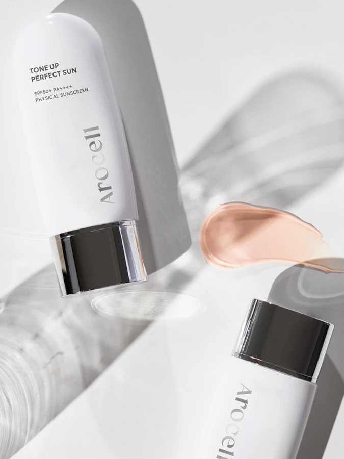 Тонирующий солнцезащитный крем с каламином Arocell Tone Up Perfect Sun