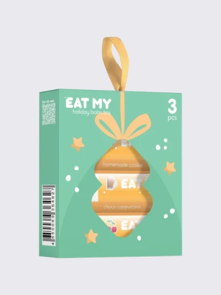 Набор бальзамов для губ с шиммером "Предвкушение праздника" EAT MY BALM Holiday Balm Trio