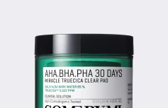 Пилинг-пэды для проблемной кожи с АНА, ВНА и РНА кислотами Some By Mi AHA BHA PHA 30 Days Miracle Truecica Clear Pad