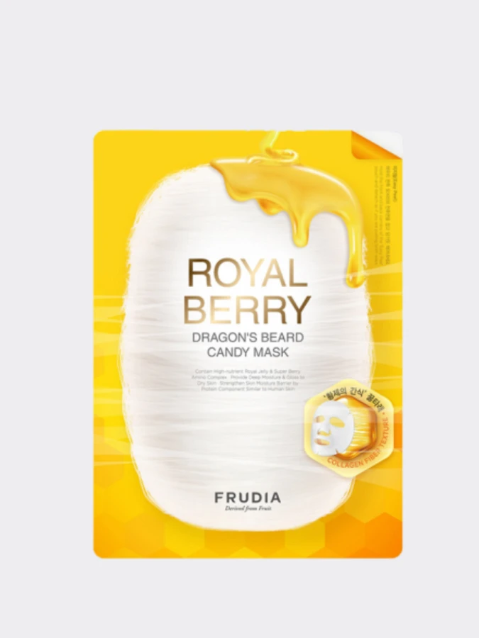 Тающая тканевая маска с экстрактом ягод и прополисом FRUDIA Royal Berry Dragon's Beard Candy Mask