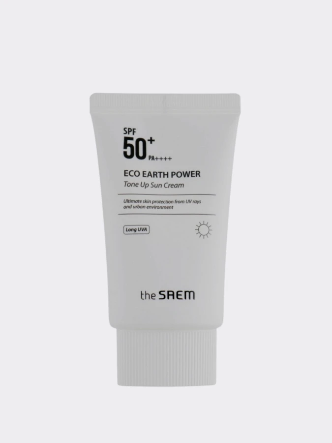 Солнцезащитный крем против пигментации The Saem Eco Earth Tone Up Sun Cream SPF50+ PA+++