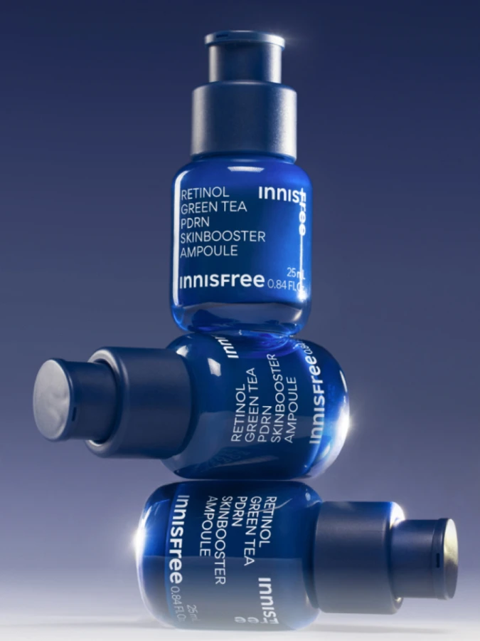 Укрепляющая сыворотка-бустер с ретинолом и ПДРН innisfree Retinol Green Tea PDRN Skinbooster Ampoule