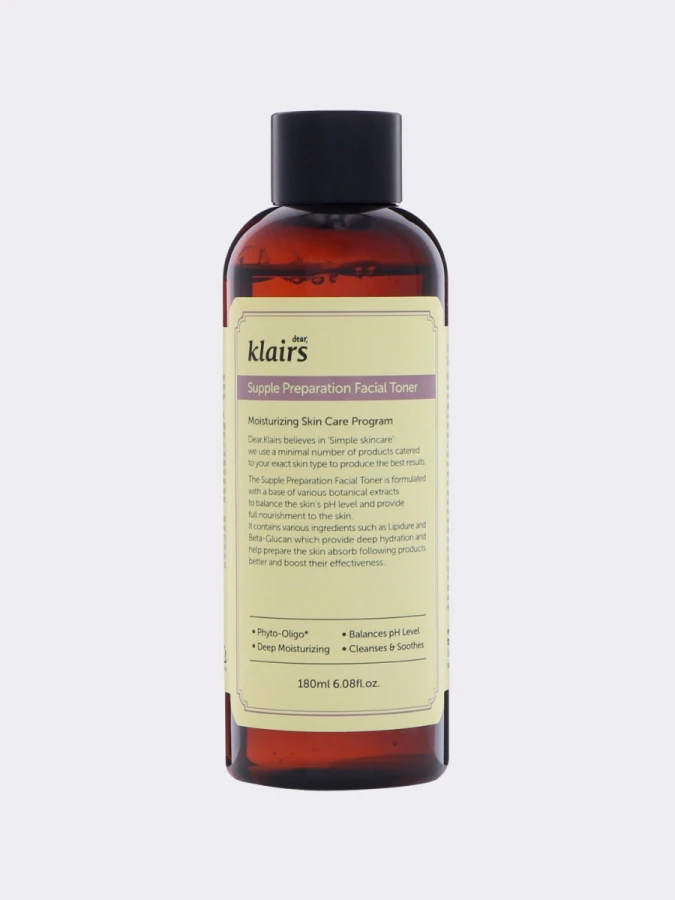 Увлажняющий тонер для лица с маслами и бета-глюканом Dear, Klairs Supple Preparation Facial Toner