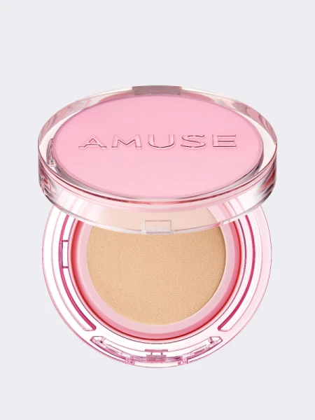 Тональный кушон с сияющим финишем AMUSE Dew Power Vegan Cushion SPF 50+ PA++++ 02 Healthy