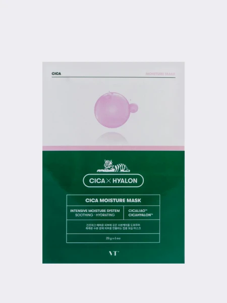 Успокаивающая тканевая маска для увлажнения кожи VT Cosmetics Cica Hyalon Cica Moisture Mask Успокаивающая тканевая маска для увлажнения кожи VT Cosmetics Cica Hyalon Cica Moisture Mask