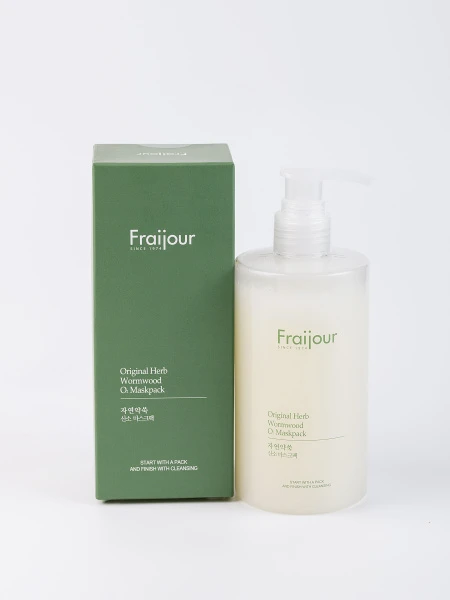 Кислородная маска для лица с AHA и BHA кислотами Fraijour Original herb wormwood O2 Maskpack