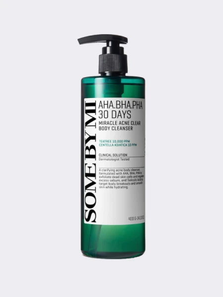 Очищающий гель для тела с кислотами AHA, BHA, PHA SOME BY MI 30 DAYS MIRACLE ACNE CLEAR BODY CLEANSER Очищающий гель для тела с кислотами AHA, BHA, PHA SOME BY MI 30 DAYS MIRACLE ACNE CLEAR BODY CLEANSER