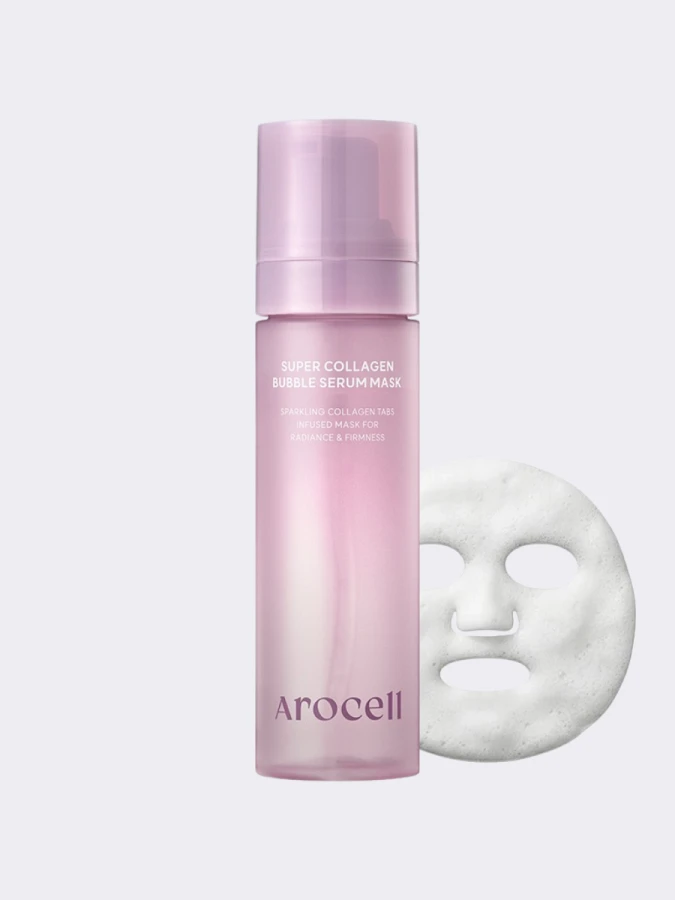 Пузырьковая маска-сыворотка с коллагеном и ПДРН Arocell Super Collagen Bubble Serum Mask