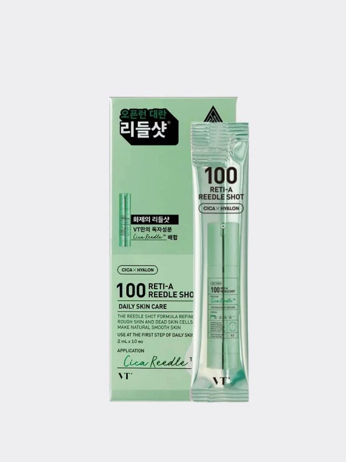 Сет стиков-саше с сывороткой-бустером со спикулами и ретинолом VT Reti-A Reedle Shot 100 Stick Pouch Set