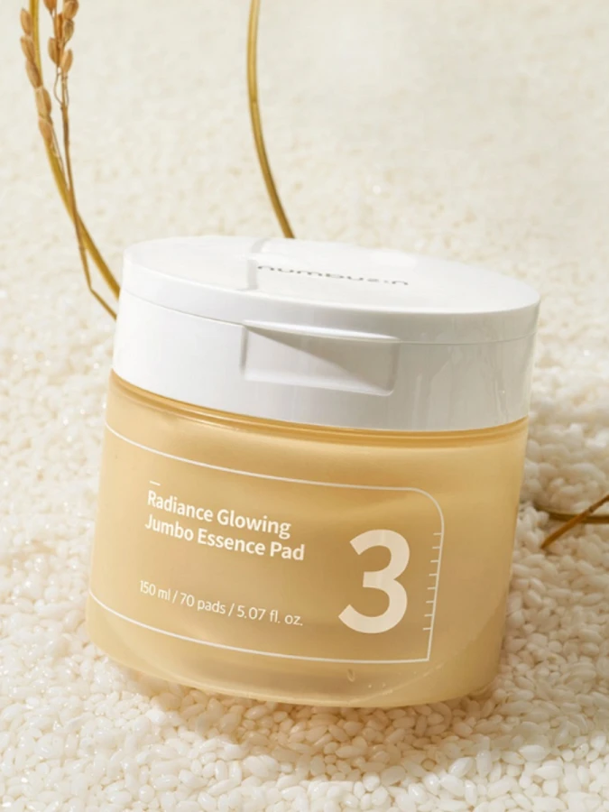 Тонер-пэды с ферментами для сияния кожи Numbuzin No.3 Radiance Glowing Jumbo Essence Pad