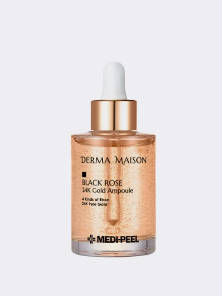 Разглаживающая ампульная сыворотка с экстрактом розы и золотом MEDI-PEEL Derma Maison Black Rose 24K Gold Ampoule