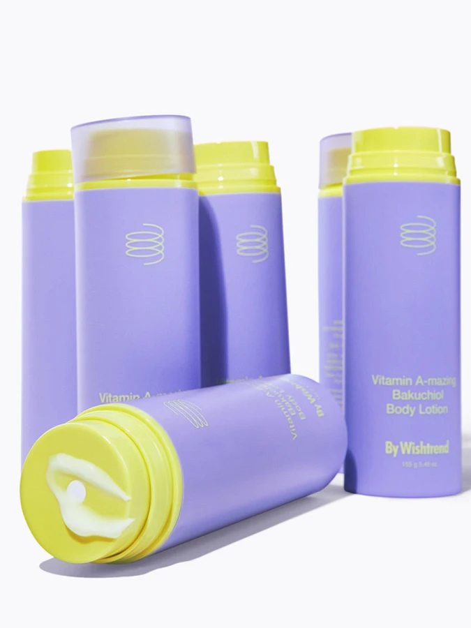 Обновляющий лосьон для тела с бакучиолом и ретиналем By Wishtrend Vitamin A-Mazing Bakuchiol Body Lotion