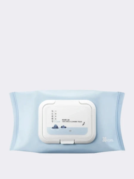 Очищающие салфетки для снятия макияжа с морской водой Round Lab 1025 Dokdo Cleansing Tissue