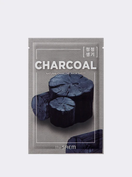 Себорегулирующая тканевая маска для лица с древесным углём The Saem Natural Charcoal Mask Sheet Себорегулирующая тканевая маска для лица с древесным углём The Saem Natural Charcoal Mask Sheet