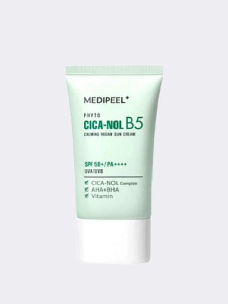 Солнцезащитный крем с экстрактом центеллы MEDI-PEEL Phyto Cica-Nol B5 Calming Vegan Sun Cream SPF50+PA++++ Солнцезащитный крем с экстрактом центеллы MEDI-PEEL Phyto Cica-Nol B5 Calming Vegan Sun Cream SPF50+PA++++