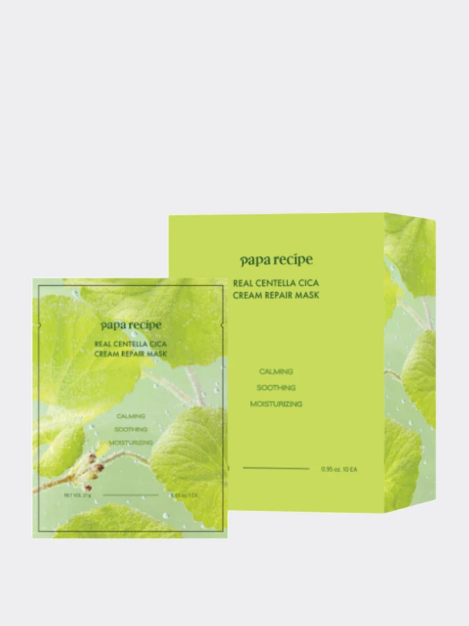 Набор восстанавливающих тканевых масок с экстрактом центеллы Papa Recipe Real Centella Cica Cream Repair Mask