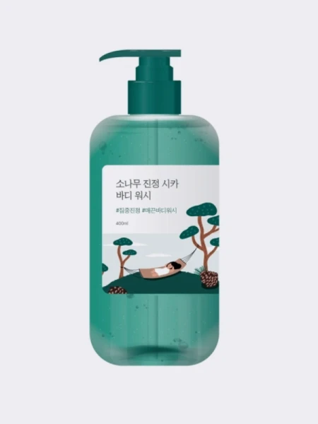 Успокаивающий гель для душа с экстрактом сосны и центеллы Round Lab Pine Calming Cica Body Wash