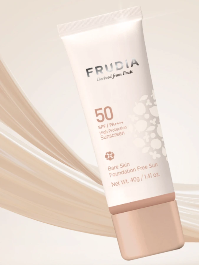 Невесомый тональный крем с фактором защиты от солнца Frudia Bare Skin Foundation Free Sun SPF50+PA++++