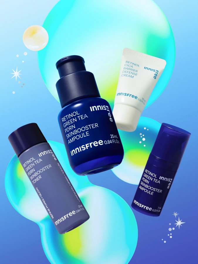 Подарочный набор для ухода за кожей с ретинолом и ПДРН innisfree Instant Radiance & Revitalization Set