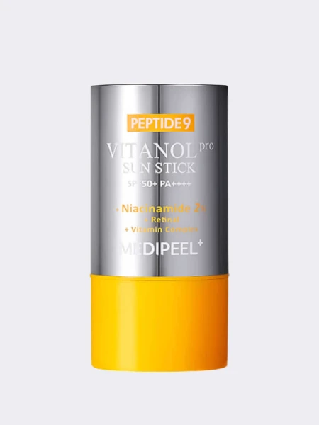 Витаминный солнцезащитный стик для лица с ниацинамидом MEDI-PEEL Peptide 9 Vitanol Sun Stick PRO SPF50+РА+++ Витаминный солнцезащитный стик для лица с ниацинамидом MEDI-PEEL Peptide 9 Vitanol Sun Stick PRO SPF50+РА+++