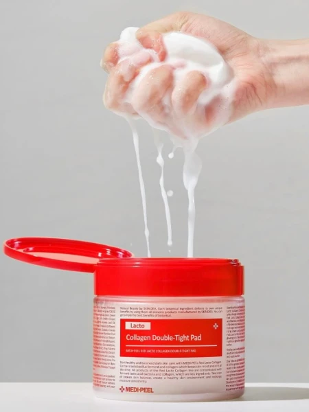 Отшелушивающие пэды с лактобактериями и коллагеном MEDI-PEEL Red Lacto Collagen Double-Tight Pad Отшелушивающие пэды с лактобактериями и коллагеном MEDI-PEEL Red Lacto Collagen Double-Tight Pad