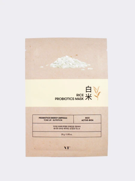 Тканевая маска для выравнивания тона кожи  VT Cosmetics Rice Probiotics Mask Тканевая маска для выравнивания тона кожи  VT Cosmetics Rice Probiotics Mask