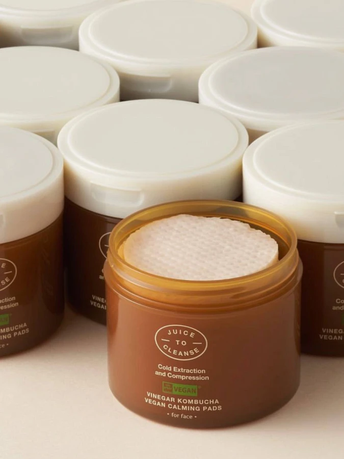 Успокаивающие тонер-пэды с экстрактом комбучи Juice To Cleanse Vinegar Kombucha Vegan Calming Pads