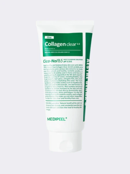 Успокаивающая пенка для умывания с экстрактом центеллы и коллагеном MEDI-PEEL Green Cica-Nol B5 Collagen Clear 2.0 Успокаивающая пенка для умывания с экстрактом центеллы и коллагеном MEDI-PEEL Green Cica-Nol B5 Collagen Clear 2.0