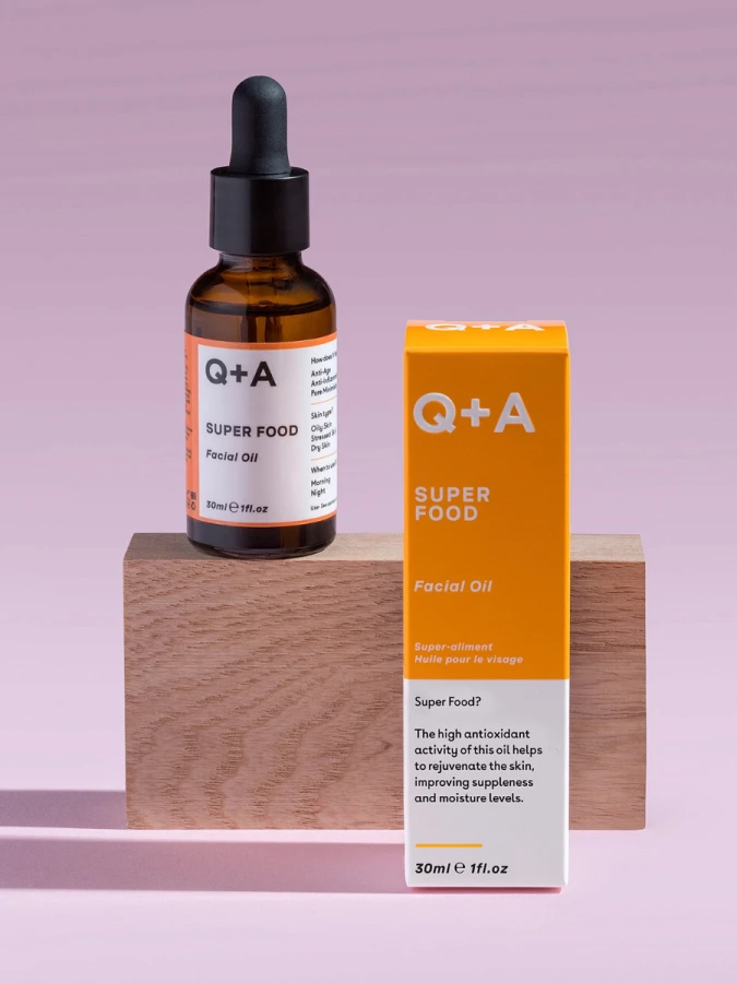 Питательное масло для лица с витаминным комплексом Q+A Super Food Facial Oil