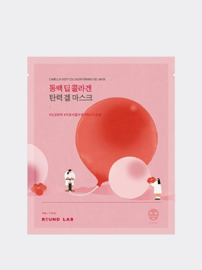 Укрепляющая гидрогелевая маска для лица с экстрактом камелии Round Lab Camellia Deep Collagen Firming Gel Mask