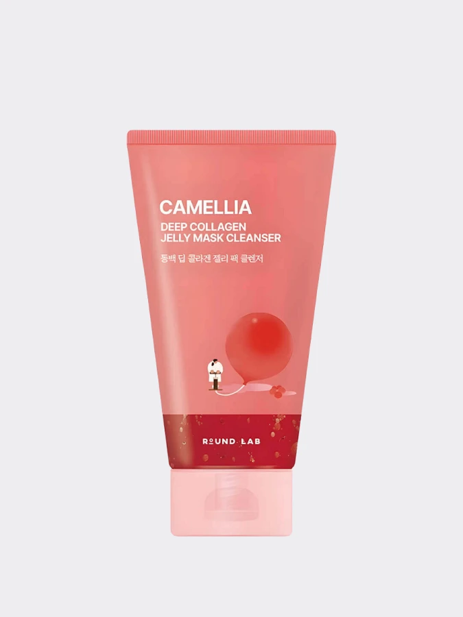 Очищающая маска-пенка с экстрактом камелии Round Lab Camellia Deep Collagen Jelly Mask Cleanser