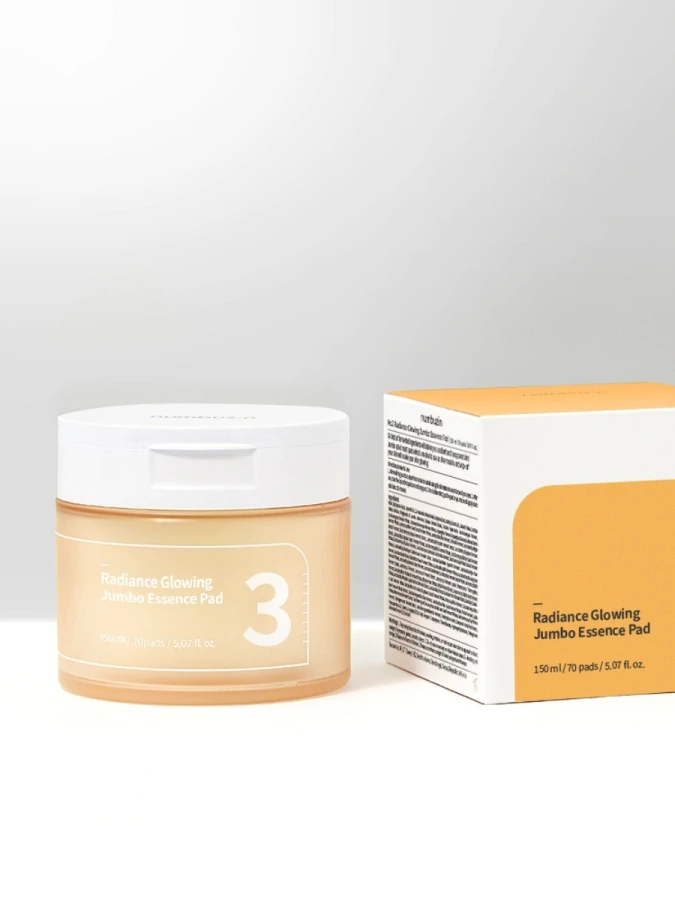 Тонер-пэды с ферментами для сияния кожи Numbuzin No.3 Radiance Glowing Jumbo Essence Pad