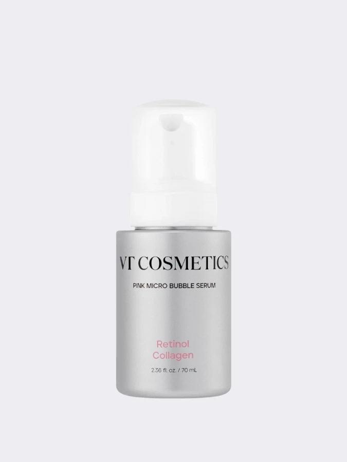 Разглаживающая пузырьковая сыворотка с ретинолом и коллагеном VT Retinol Collagen Pink Micro Bubble Serum