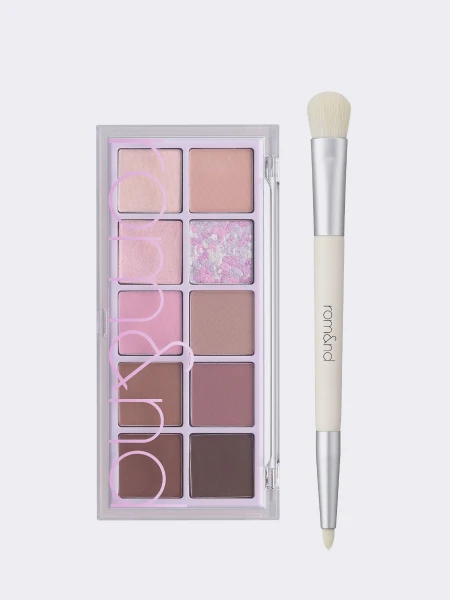 Набор теней для век и кисти для макияжа глаз rom&nd Better Than Palette Dual Brush Set 09 Dreamy Lilac Garden
