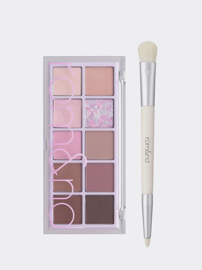 Набор теней для век и кисти для макияжа глаз rom&nd Better Than Palette Dual Brush Set 09 Dreamy Lilac Garden