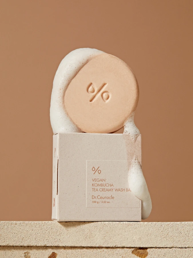 Веганское кремовое мыло для умывания Dr.Ceuracle Vegan Kombucha Tea Creamy Wash Bar