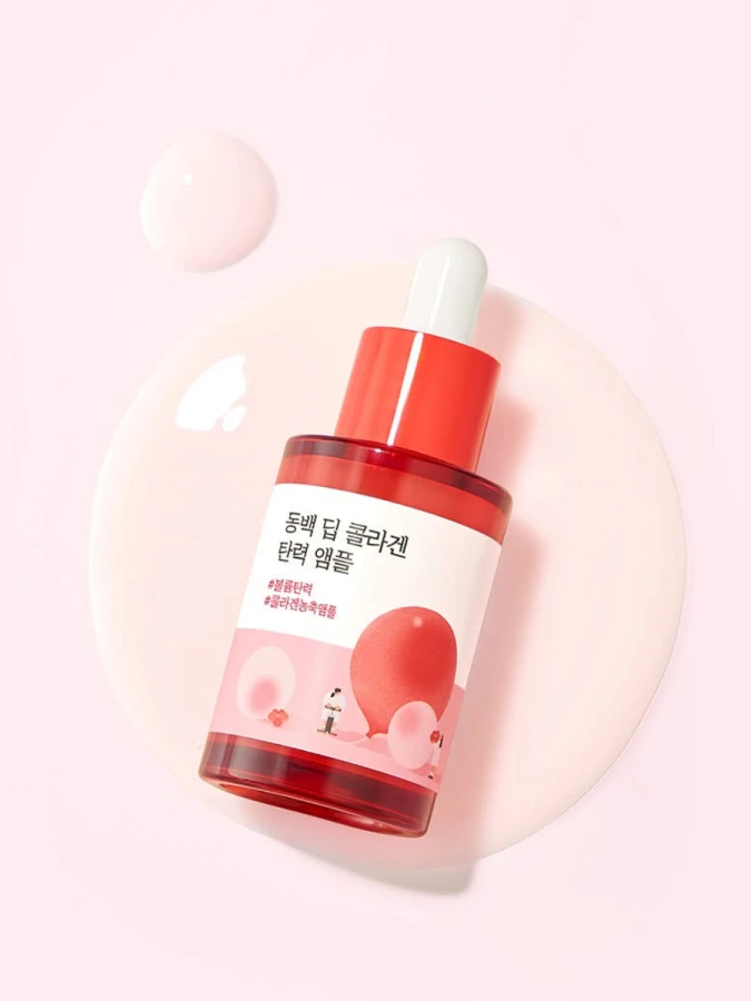 Укрепляющая сыворотка для лица с экстрактом камелии Round Lab Camellia Deep Collagen Firming Ampoule