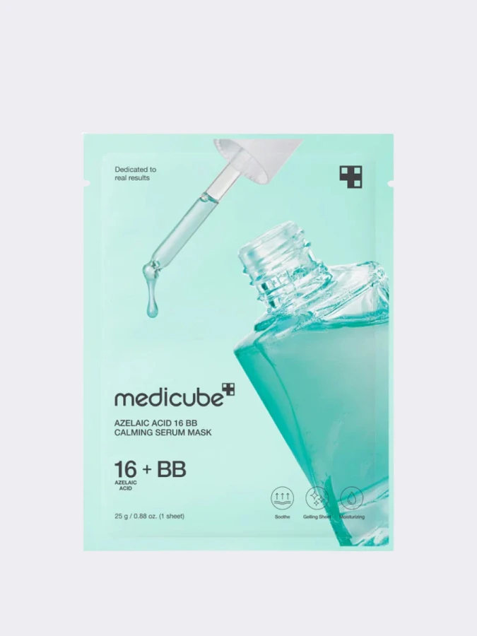 Успокаивающая тканевая маска с азелаиновой кислотой Medicube Azelaic Acid 16 BB Calming Serum Mask
