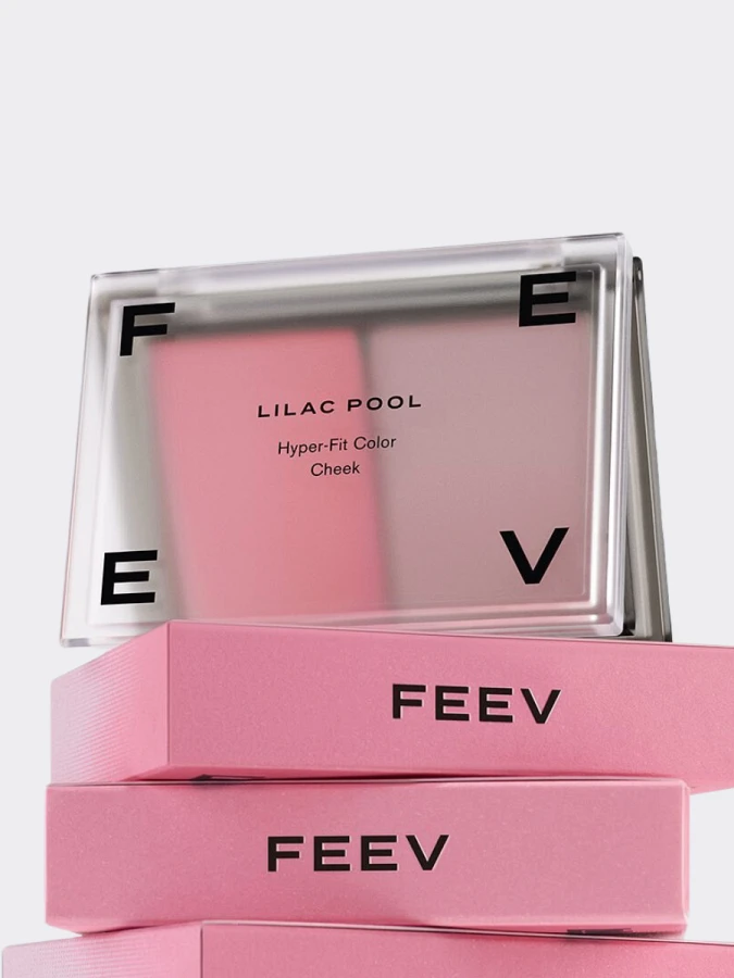 Кремовые спрессованные румяна в холодных оттенках FEEV Hyper-Fit Color Cheek Lilac Pool