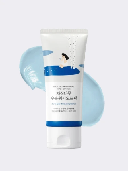 Увлажняющая смываемая маска для лица с берёзовым соком Round Lab Birch Juice Wash Off Pack