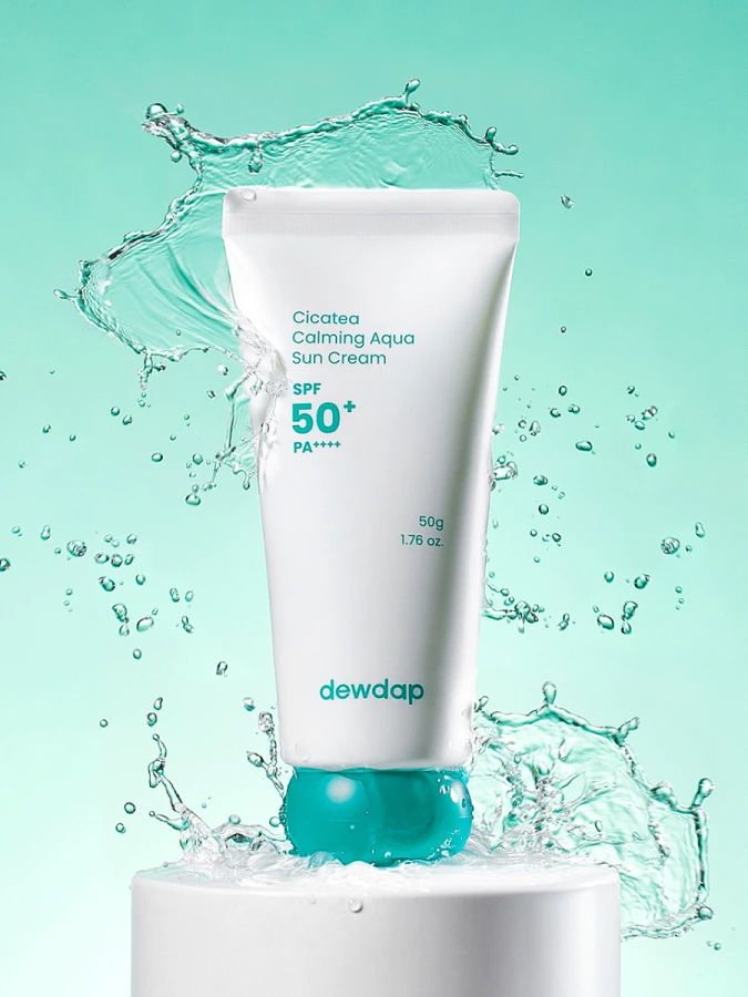 Успокаивающий солнцезащитный крем с экстрактом центеллы dewdap Cicatea Calming Aqua Suncream