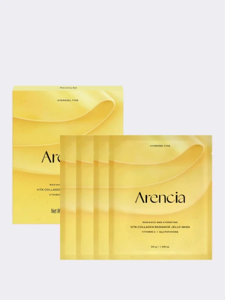 Набор гидрогелевых масок для сияния кожи с витамином С Arencia Vita Collagen Radiance Jello Mask