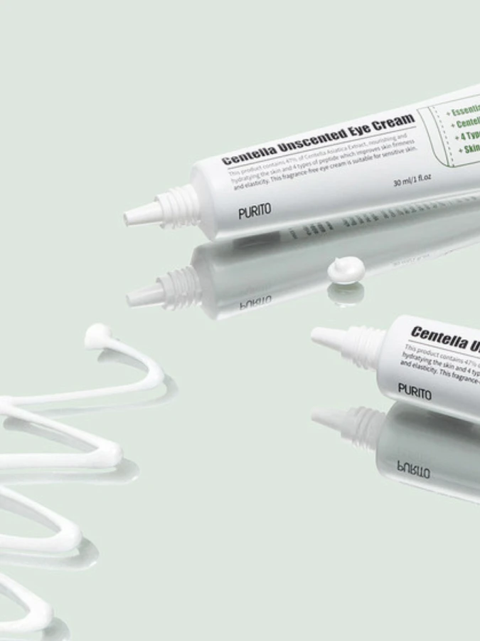 Подтягивающий крем для век без отдушек с центеллой и пептидами Purito Centella Unscented Eye Cream