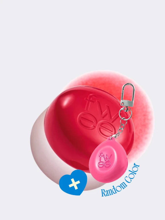 Набор: оттеночное суфле + брелок fwee Lip&Cheek Blurry Pudding Pot Keyring Set RD01 D-Day