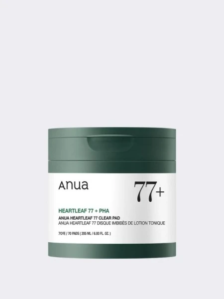 Отшелушивающие тонер-пэды для лица с экстрактом хауттюйнии и глюконолактоном ANUA Heartleaf 77% Clear Pad
