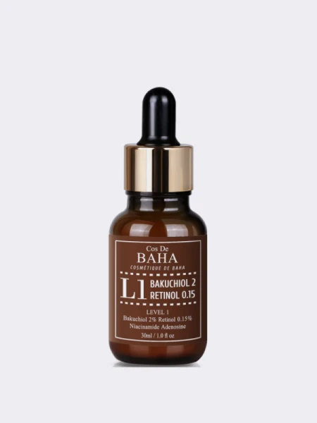 Обновляющая сыворотка с бакучиолом и ретинолом Cos De BAHA Bakuchiol 2% Retinol 0.15% L1 Serum Обновляющая сыворотка с бакучиолом и ретинолом Cos De BAHA Bakuchiol 2% Retinol 0.15% L1 Serum