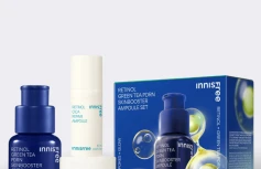 Набор для ухода за кожей с ретинолом и ПДРН innisfree Retinol Green Tea PDRN Skin Booster Ampoule Set