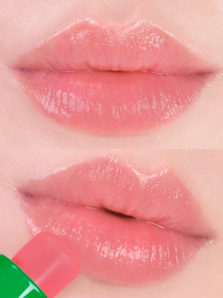 Увлажняющий бальзам для губ с оттенком AMUSE Vegan Green Lip Balm 02 Rose